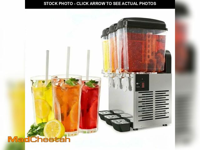 Lot 74-13639194 - Garvee Commercial Beverage Dispenser, 14.28 Gal (54L) 3-Tank Juice/Iced Tea Machine with Thermostat ...