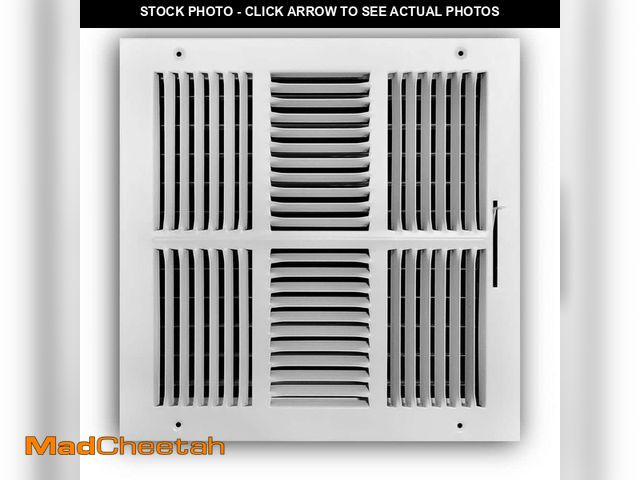 Lot 74-14598244 - (SOME DAMAGE) Everbilt 12 in. x 12 in. 4-Way Steel Wall/Ceiling Register in White E104M12X12 - UNUSE...