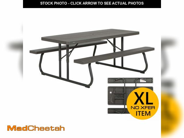 Lot 74-12578692 - Lifetime 6 Foot Folding Polyethylene Picnic Table, Brown (60105) - UNUSED
