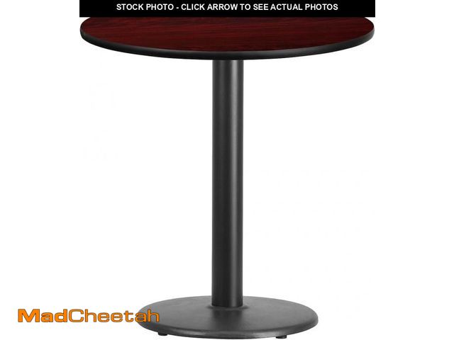 Lot 74-12137695 - (MISSING TABLE TOP ) Flash Furniture 24'' Round Mahogany Laminate Table Top with 18'' Round Table He...