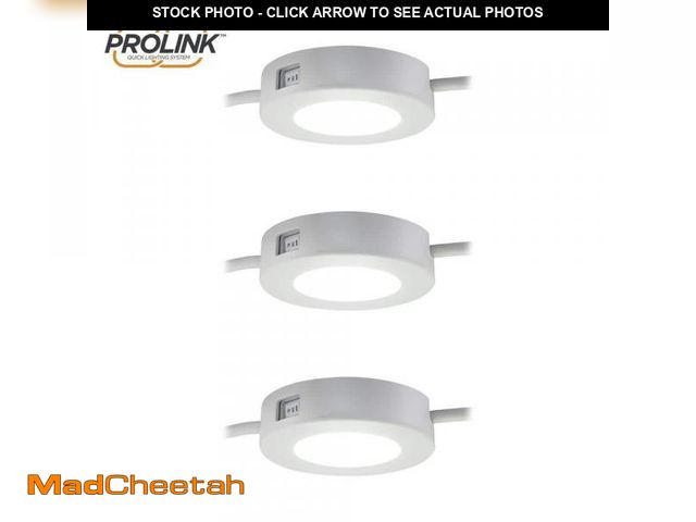Lot 74-9467695 - ULTRA PROGRADE ProLink Plug-in LED Under Cabinet Puck Lights (3-Pack) - UNUSED