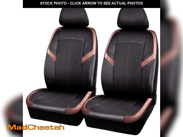 Lot 74-12688205 - Auto Drive 2Piece Carbon Fiber Car Seat Covers Leather Copper, Universal Fit, 1902SC32 - UNUSED