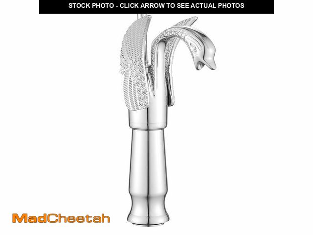 Lot 74-14267552 - GGStudy Chrome Swan Shape Single Handle One Hole Bathroom Vessel Sink Faucet Deck Mount Lavatory Sin...