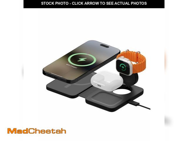 Lot 74-13546240 - Mous - 3 in 1 Wireless Charger - Travel Charger for Multiple Devices MagSafe and Pixelsnap Compatibl...