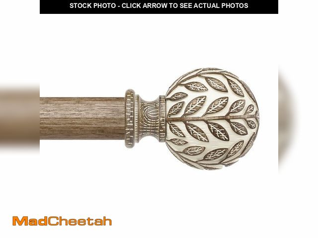 Lot 74-13967139 - Wolistsa Curtain Rod 36-122 Inch, Boho Decorative 1 Inch Wood Rustic Curtain Rods for Windows, Adjus...