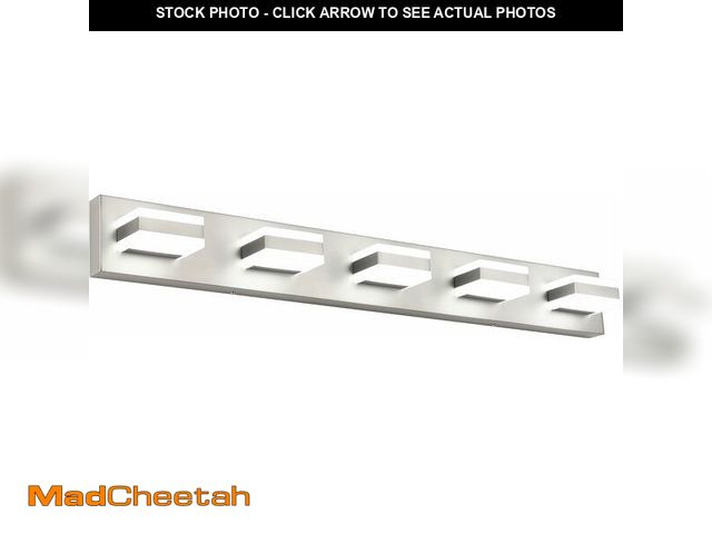 Lot 74-13927645 - SOLFART 5 Light Bathroom Vanity Light Brushed Nickel Bathroom Vanity Light Fixtures Over Mirror Led ...