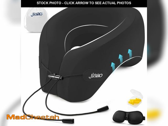 Lot 74-14298441 - jiaao Travel Pillow Memory Foam Neck Support, Advanced Memory Foam Neck Pillow for Airplanes, Cars &...