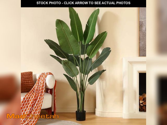 Lot 74-12669695 - 6 Feet Artificial Bird of Paradise Plant Fake Tropical Palm Tree for Indoor Outdoor, Perfect Faux Pl...