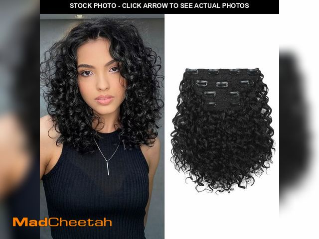 Lot 74-12972121 - FLUFYMOOZ 4PC Clip in Hair Extensions, 10 Inch 100Ã¯Â¼â¦ Pure Protein Silk Short Hairpiece Deep Cur...