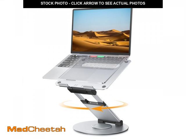 Lot 74-11554493 - Nulaxy Telescopic 360 Rotating Laptop Stand for Desk Adjustable Height Swivel Pull Out Design Ergono...