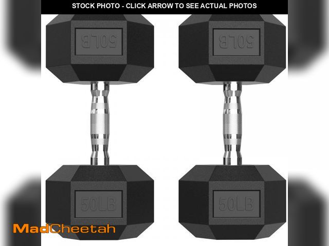 Lot 74-12140907 - PAPABABE Hex Dumbbell Set, Weight Dumbbells Set of 2, Rubber Coated Hand Weights for Women &amp; Men...