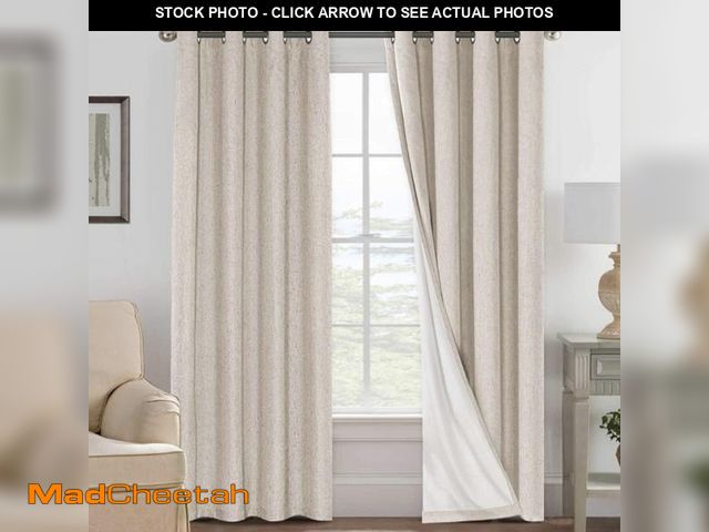 Lot 74-12115462 - H.VERSAILTEX Linen 100% Blackout Curtains for Bedroom Full Light Blocking Curtains, Textured Window ...