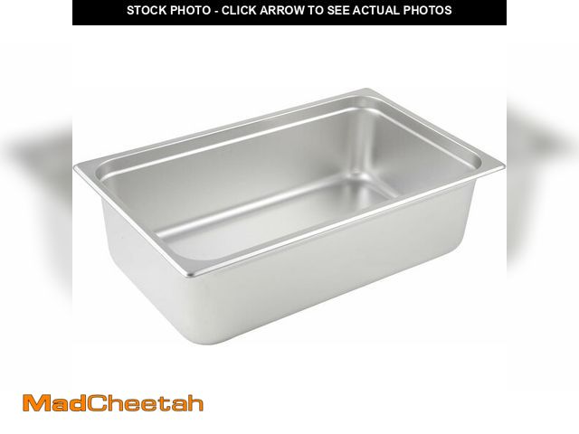 Lot 74-14598504 - Winco Full Size 6" Deep Metal Food Pan / Steam Table Pan, Anti-Jam, 25 Gauge - UNUSED