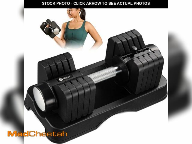 Lot 74-13073503 - Lifepro Adjustable Dumbbells Single - 55lb Dumbbell Sets with Rack - Quick Adjust, Secure Grip weigh...
