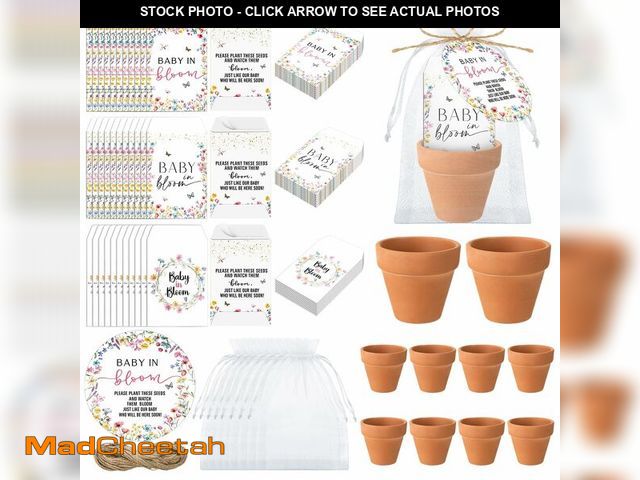 Lot 74-13573863 - Reallnaive Baby Shower Party Favors Baby in Bloom Envelopes Seed Packets Include 48 Mini Terracotta ...
