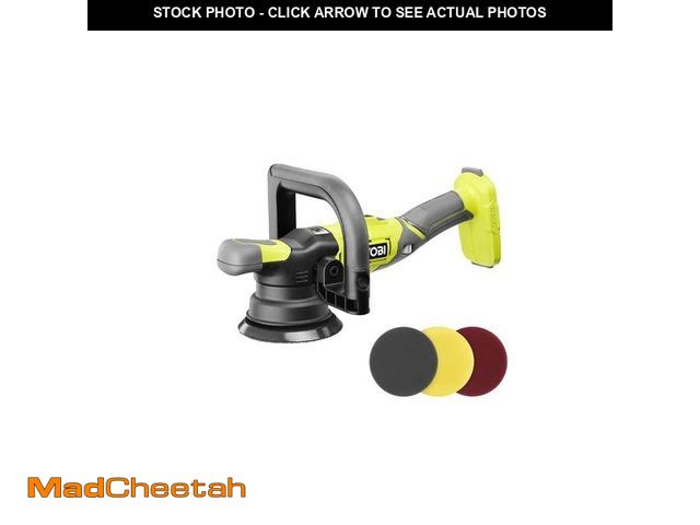 Lot 74-12672283 - (MISSING 3 PADS) RYOBI ONE+ 18V 5 in. Variable Speed Dual Action Polisher (Tool Only) - USED