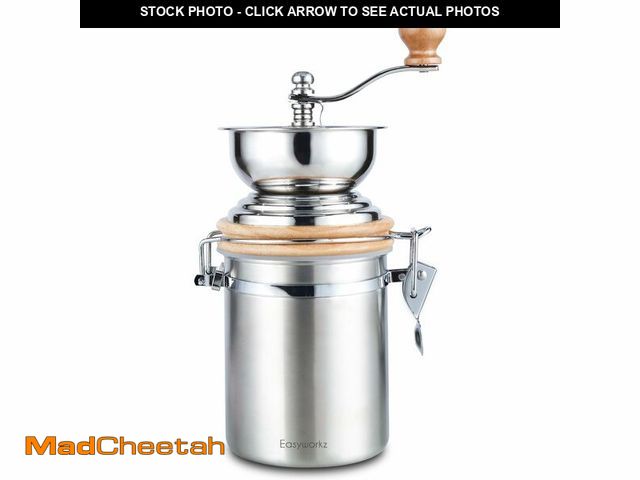 Lot 74-12711418 - Easyworkz Manual Coffee Grinder - Adjustable Settings, Airtight Canister - Coffee Bean Mill Tool for...