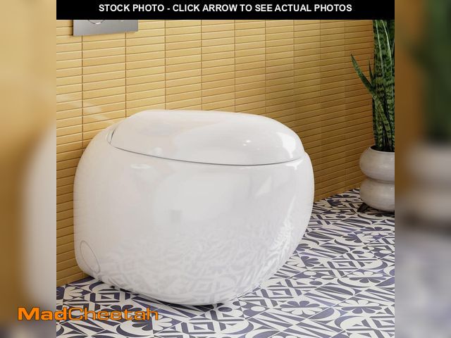 Lot 74-13019884 - Swiss Madison Plaisir Back to Wall 1.28 GPF 7 in. Rough-In Dual Flush Round Toilet Bowl Only in Whit...