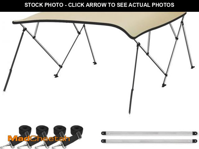 Lot 74-12192715 - Naviskin Sand 3 Bow 6'L x 46" H x 67"-72" W Bimini Top Cover Includes Mounting Hardwares,Storage Boo...