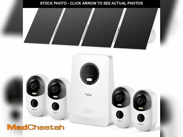 Lot 74-14214294 - TIEJUS Solar Security Cameras Outdoor Wireless, 2K Home Security Camera System, Offline TV Viewing, ...