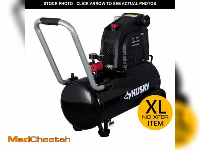 Lot 74-12804357 - Husky 8 Gal. 150 PSI Portable Electric Oil-Free Horizontal Hotdog Air Compressor with Rubber Wheels ...