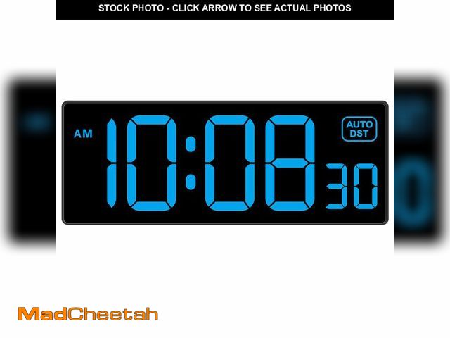 Lot 74-14213713 - Soobest LED Wall Clock Digital Clock with Seconds, Electric Plug in Large Big Numbers Clock 5 Dimmer...