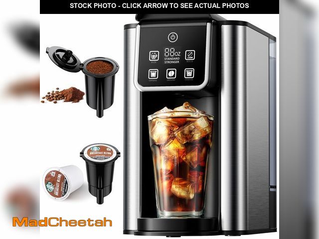 Lot 74-12713694 - KIDISLE Hot &amp; Iced Coffee Maker with Bold Setting, Single Serve Coffee Maker for K Cup and Groun...