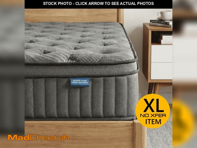 Lot 74-13767143 - rujae 12 inch Queen Mattress in a Box, Gel Memory Foam Hybrid Mattress with Pocket Coils, Medium Fir...