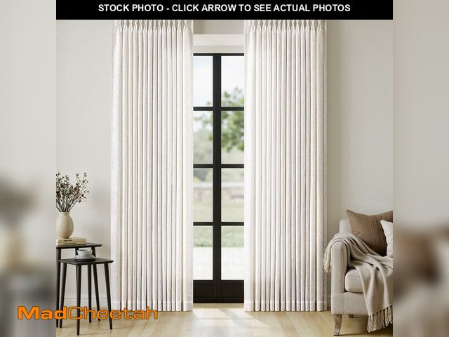 Lot 74-13546042 - MIULEE Extra Wide 60 Inch Width Pinch Pleated Thick Linen Curtains 84 Inches Long 2 Panels for Livin...