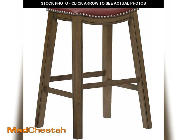 Lot 74-14348848 - Lexicon Ordway Solid Wood Bar Stools - Saddle Pub Height Stools for Transitional Dining Versatile Ki...