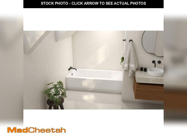 Lot 74-12811275 - Bootz Industries Aloha 60 in. x 30 in. Alcove Soaking Bathtub with Left Drain in White - UNUSED
