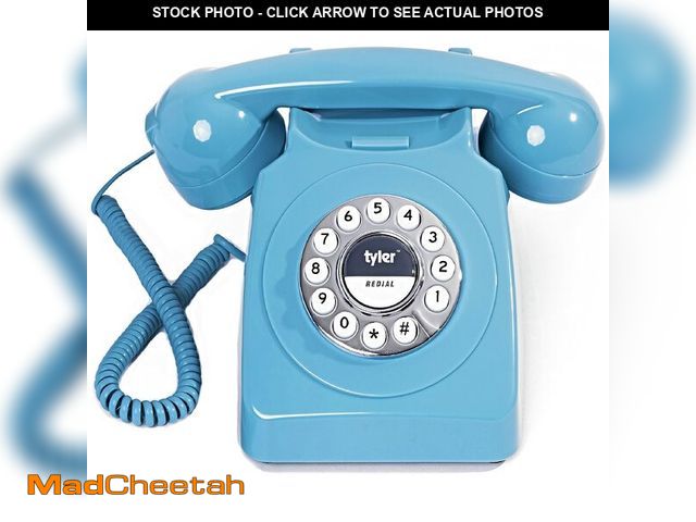 Lot 74-13549576 - Tyler Retro Style Landline Phone, Push Button Rotary Look, Large Button Vintage Corded Phone, Power ...