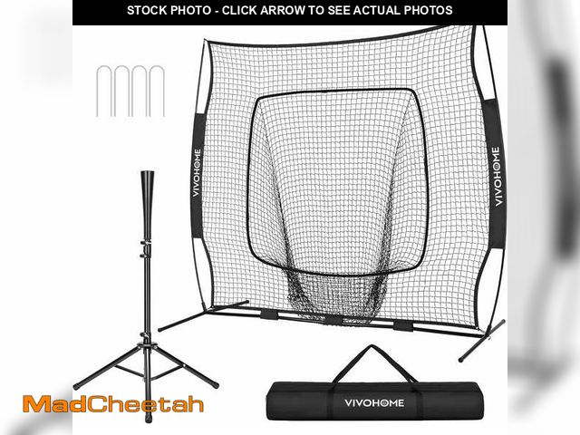 Lot 74-13816575 - SPECSTAR 7x7Ft Baseball Softball Practice Net with Strike Zone Target Tee and Carry Bag - UNUSED