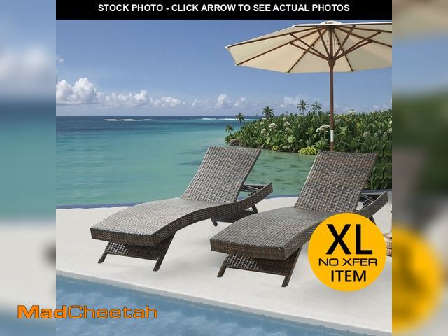 Lot 74-12572055 - FAVSH Outdoor Patio Chaise Lounge Set of 2, All Weather Adjustable Long Recliner with 5-Level Backre...