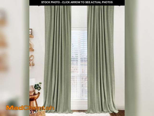 Lot 74-12302089 - 100% Blackout Shield Linen Blackout Curtains for Bedroom 84 Inches Long, Back Tab/Rod Pocket Living ...
