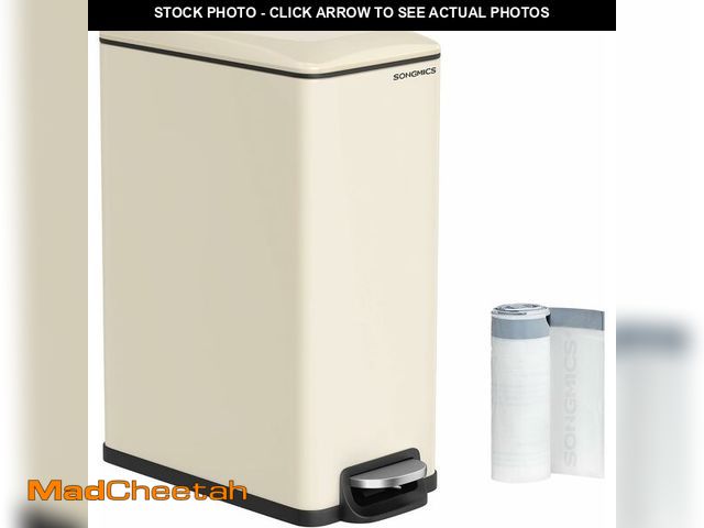 Lot 74-12665301 - SONGMICS Slim Trash Can, 13-Gallon (50 L) Garbage Can for Narrow Spaces with Soft-Close Lid, Inner B...