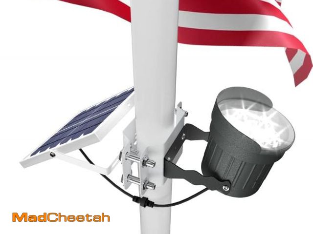Lot 74-12330023 - Ofuray Solar Flag Pole Light 3In1 Design, Brightest Flag Pole Light Solar Powered, 2 Brightness Amer...
