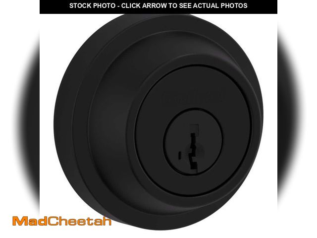Lot 74-14354849 - Kwikset Round Matte Black Single Cylinder Deadbolt Featuring SmartKey Security - UNUSED