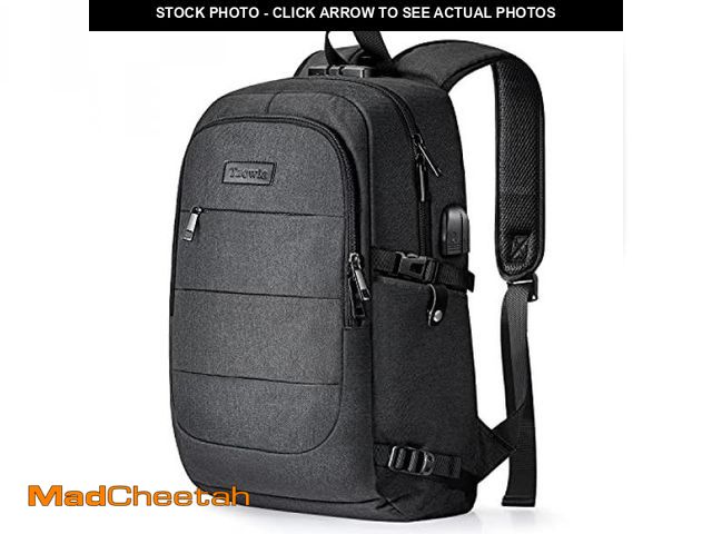 Lot 74-12332947 - Tzowla Travel Laptop Backpack Water Resistant Anti-Theft Bag with USB Charging Port and Lock 15.6 In...