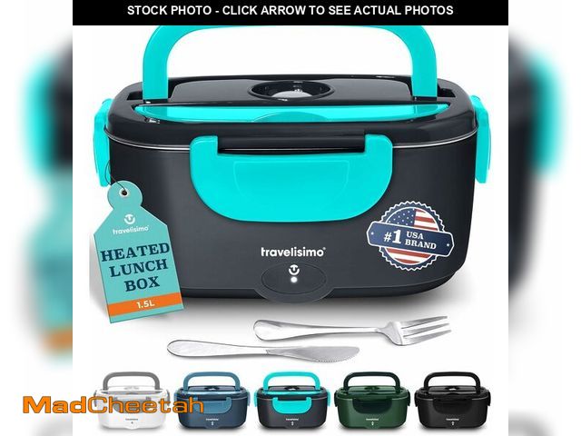 Lot 74-13720688 - TRAVELISIMO Electric Lunch Box for Adults 100W Heated Lunch Box For Men 1.5L Stainless Steel Portabl...
