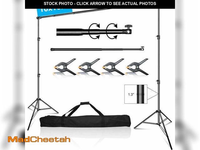 Lot 74-12780123 - EMART Backdrop Stand Heavy Duty 10 x 10 ft, Adjustable Photography Backdrop Stand Kit with Carry Bag...