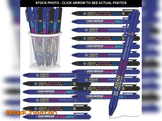 Lot 74-12407503 - Janlaugh 120 Pcs Asian American and Pacific Islander Heritage Month Ballpoint Pens Bulk AAPI Ballpoi...