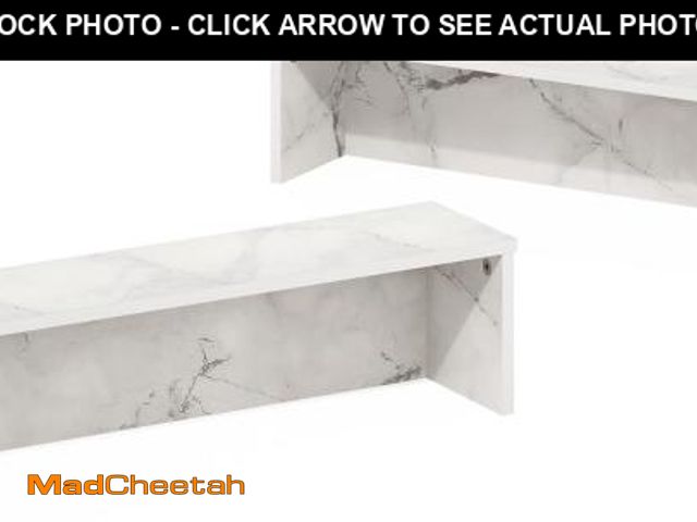 Lot 74-12136962 - Furinno Helena Kitchen Counter Stackable Organizer Shelf, Set of 2, 23-Inch, Marble White - UNUSED
