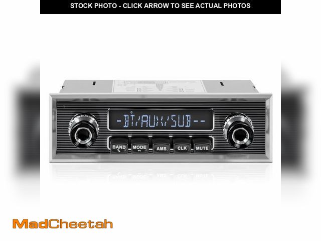 Lot 74-14271790 - Retro Vintage Radio for Classic Vehicle - Single Din Bluetooth Car Stereo with AM FM USB AUX EQ Subw...