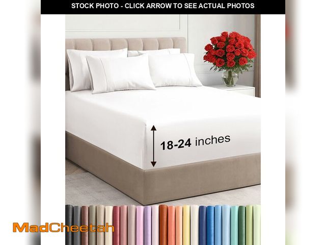 Lot 74-13542765 - Extra Deep Full Sheet Set - 6 Piece Breathable and Cooling Sheets - Hotel Luxury Bedding for Women, ...