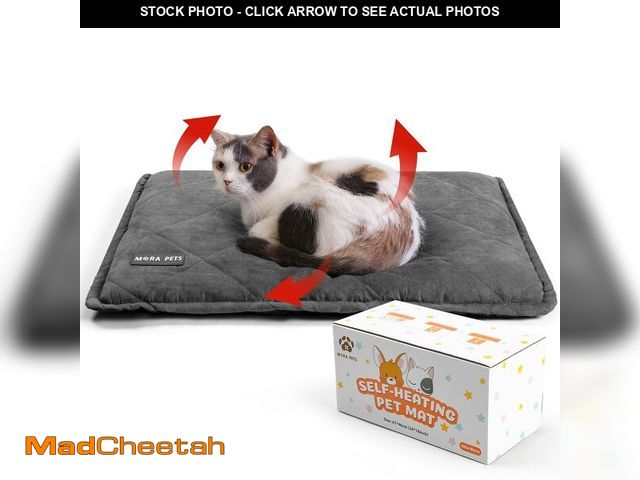 Lot 74-13572362 - Mora Pets Self Heating Cat Bed Self Warming Cat Pad Thick Thermal Pet Bed Mat 24 x 18 Inches with Re...