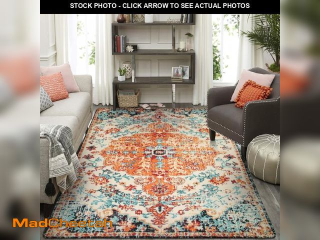 Lot 74-12263273 - Wonnitar 9'x12' Area Rug for Living Room Boho Large Washable Rug for Bedroom Aesthetic Vintage Soft ...