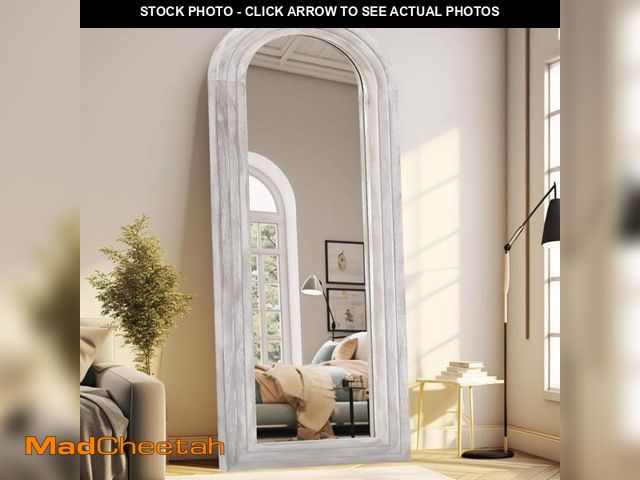 Lot 74-12538445 - ZHUNFA Arched Full Length Mirror with Solid Wood Frame, 65x22 Farmhouse Wall Mirror Full Length with...
