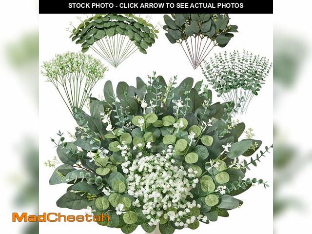 Lot 74-14059227 - Faylifeway 60 PCS 4 Kinds Mixed Artificial Greenery Stems,Baby Breath Flowers Artificial Bulk with F...
