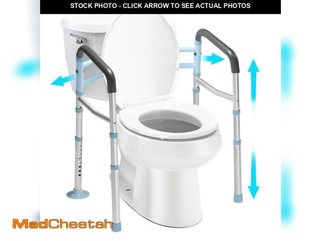 Lot 74-11554550 - OasisSpace Stand Alone Toilet Safety Rail - Heavy Duty Medical Toilet Safety Frame for Elderly, Hand...